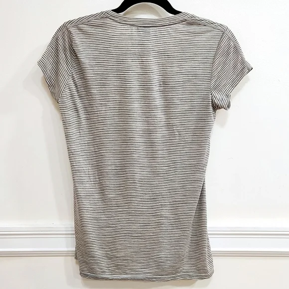 Ibex Merino Wool Gray Striped Short Sleeve Tee - Picture 5 of 10